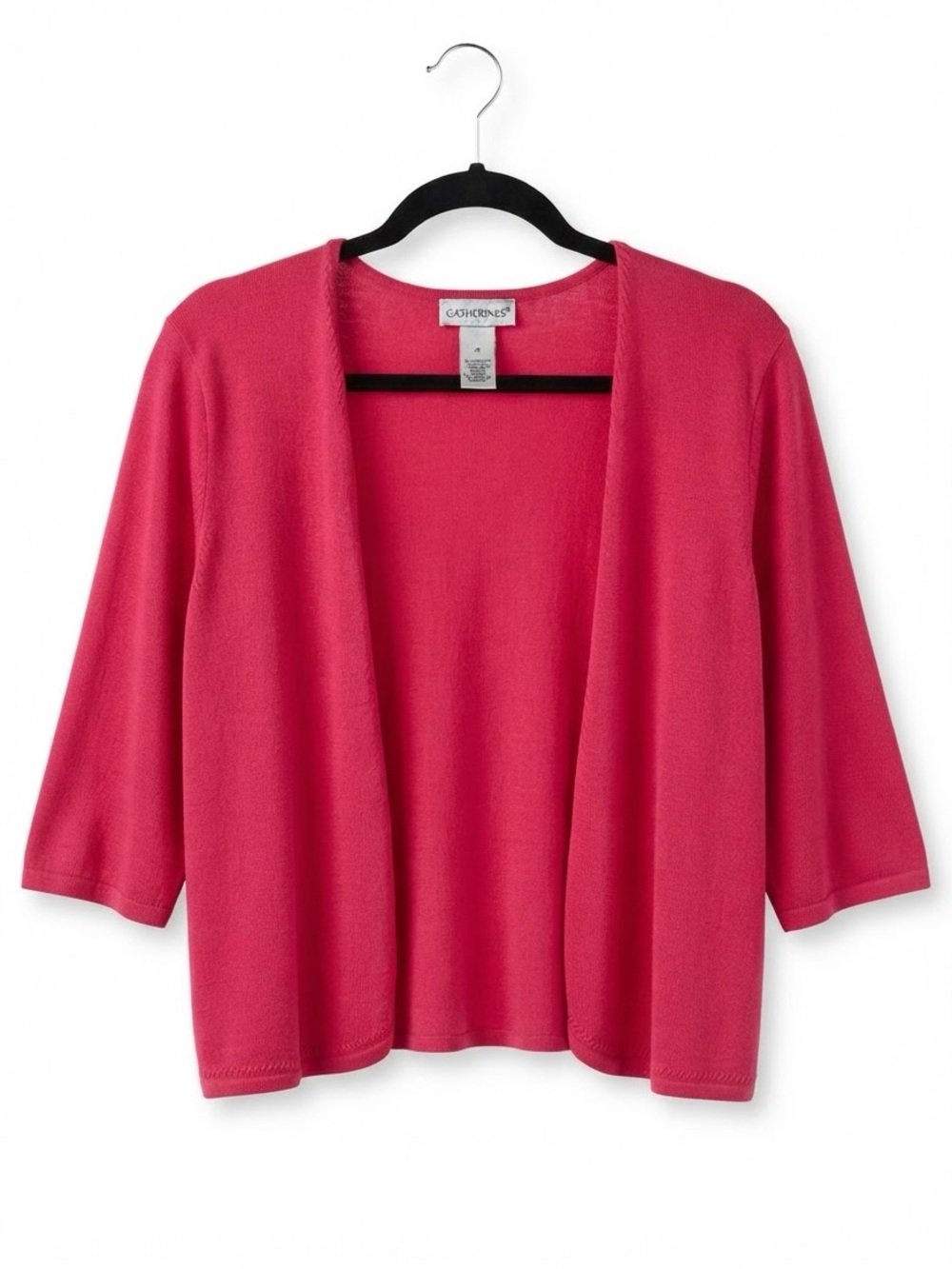 Catherines Fuchsia Open-Front Draped Cardigan
